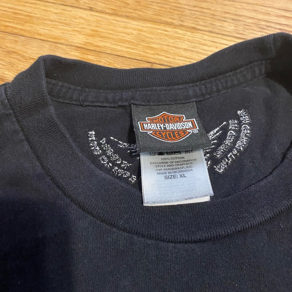 Harley-Davidson Men XL Black Graphic short sleeve T-Shirt Olath Kansas Rawhide - Picture 4 of 6